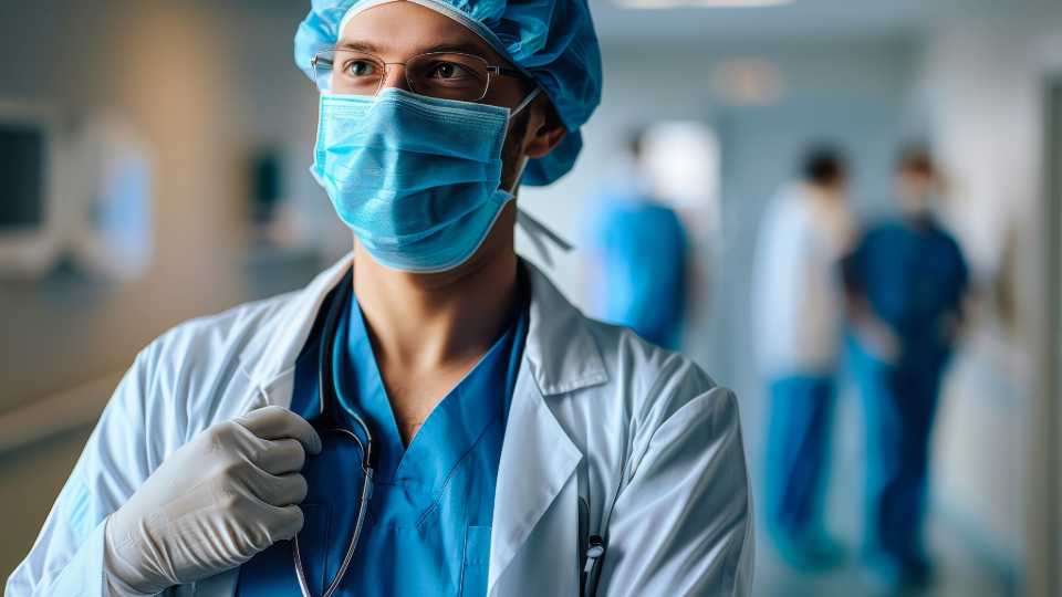 Doctor in Hospital Hallway