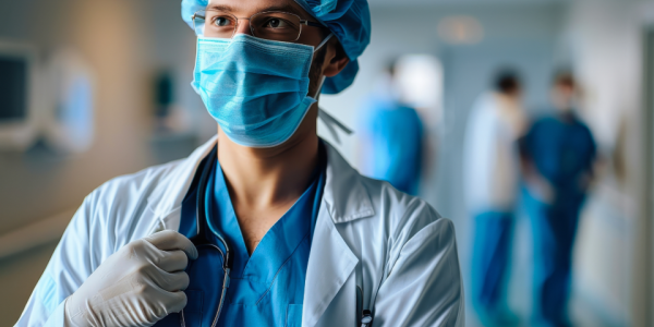 Doctor in Hospital Hallway